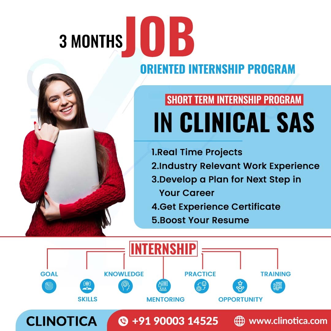 3 Months Job Oriented Internship Program in Clinical SAS - Clinotica